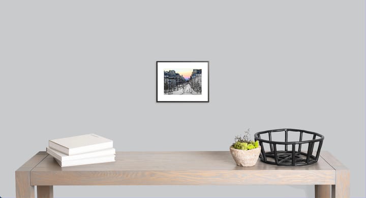 Where to draw the line mixed media artwork framed on the wall. 